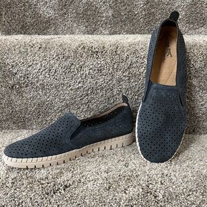 Easy Street Comfort Wave Navy Perforated Slip-On Loafers